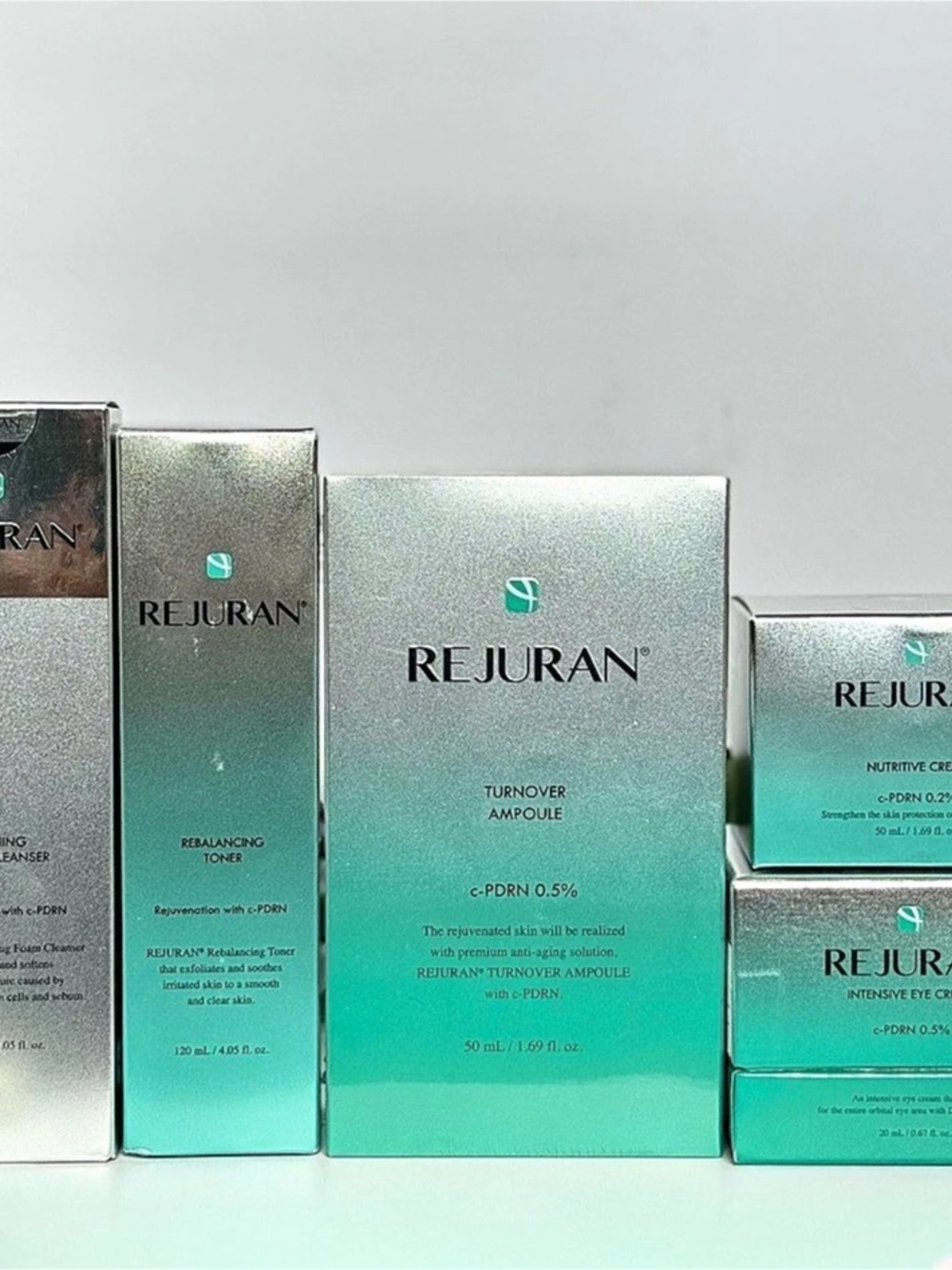 REJURAN 5-Piece Skincare Bundle c-PDRN Cleanser Toner Ampoule Cream Eye NEW